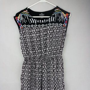 Angie Embroidered Beaded Leopard Print Dress Small